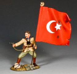 AL100 Turkish Officer with Flag  AL100 Turkish Officer with Flag